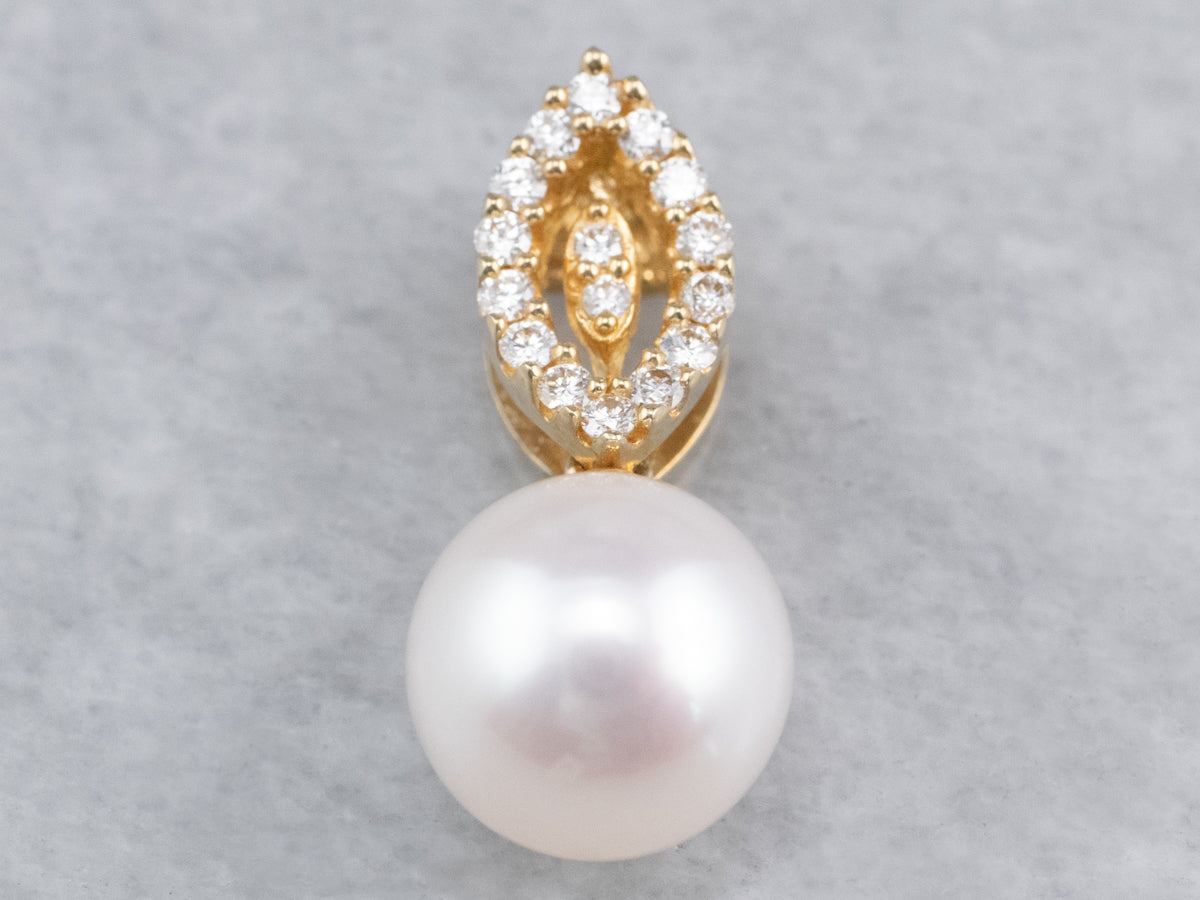 Pearl Diamond Gold Pendant