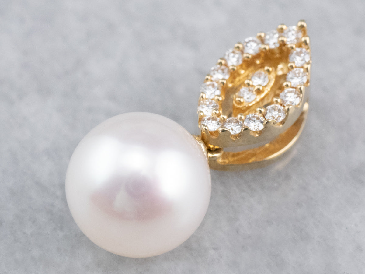 Pearl Diamond Gold Pendant