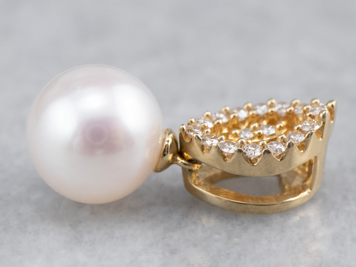 Pearl Diamond Gold Pendant