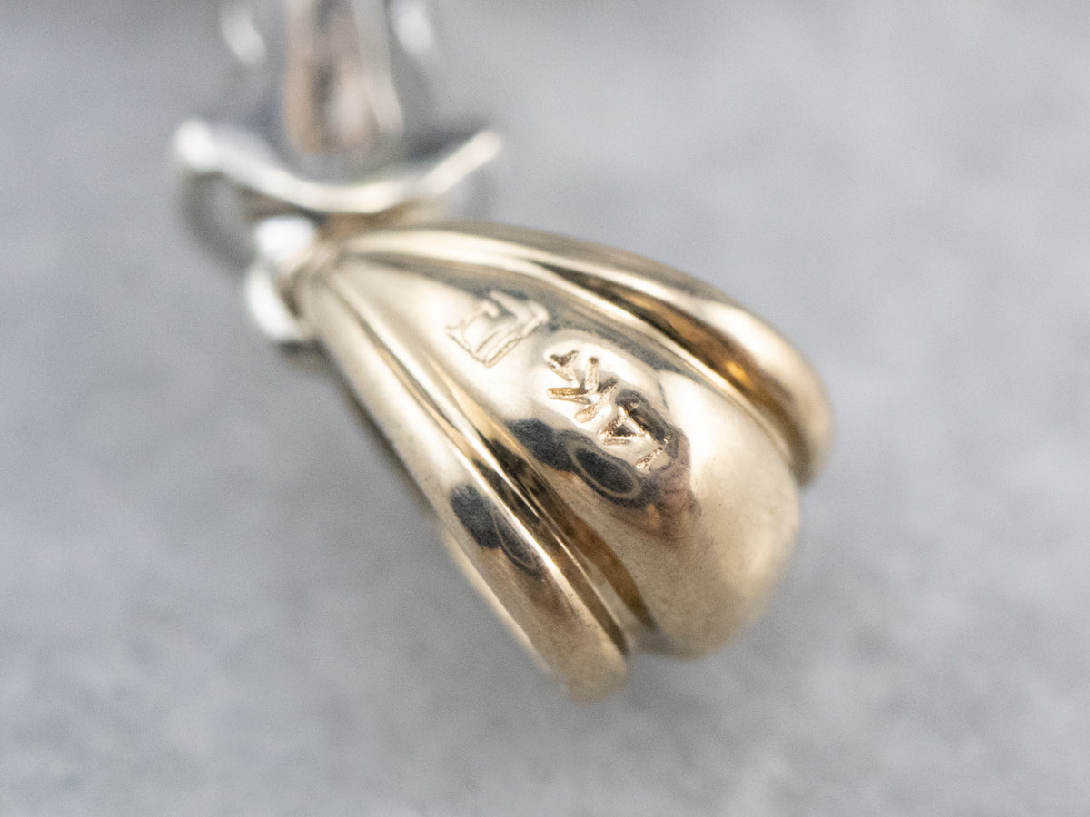 Diamond Two Tone Gold Cross Pendant