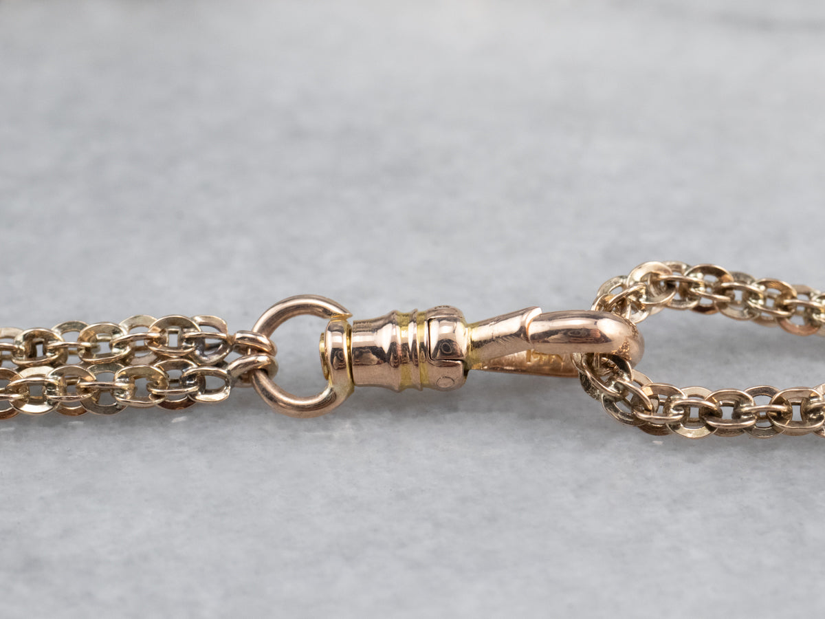 Collar lariat de cadena larga deslizante victoriana