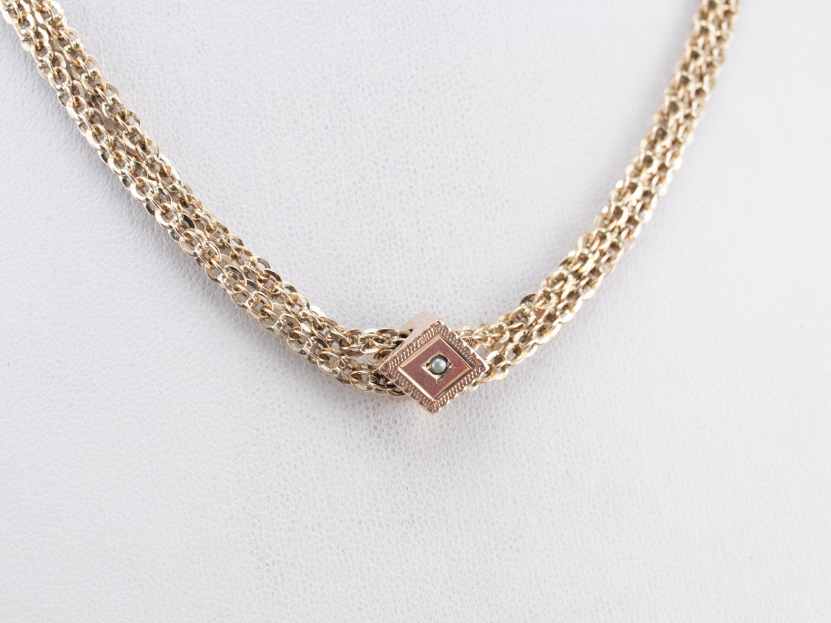 Collar lariat de cadena larga deslizante victoriana