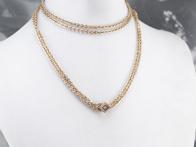 Victorian Long Slide Chain Lariat Necklace