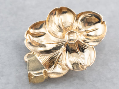 Old Mine Cut Diamond Gold Flower Pendant