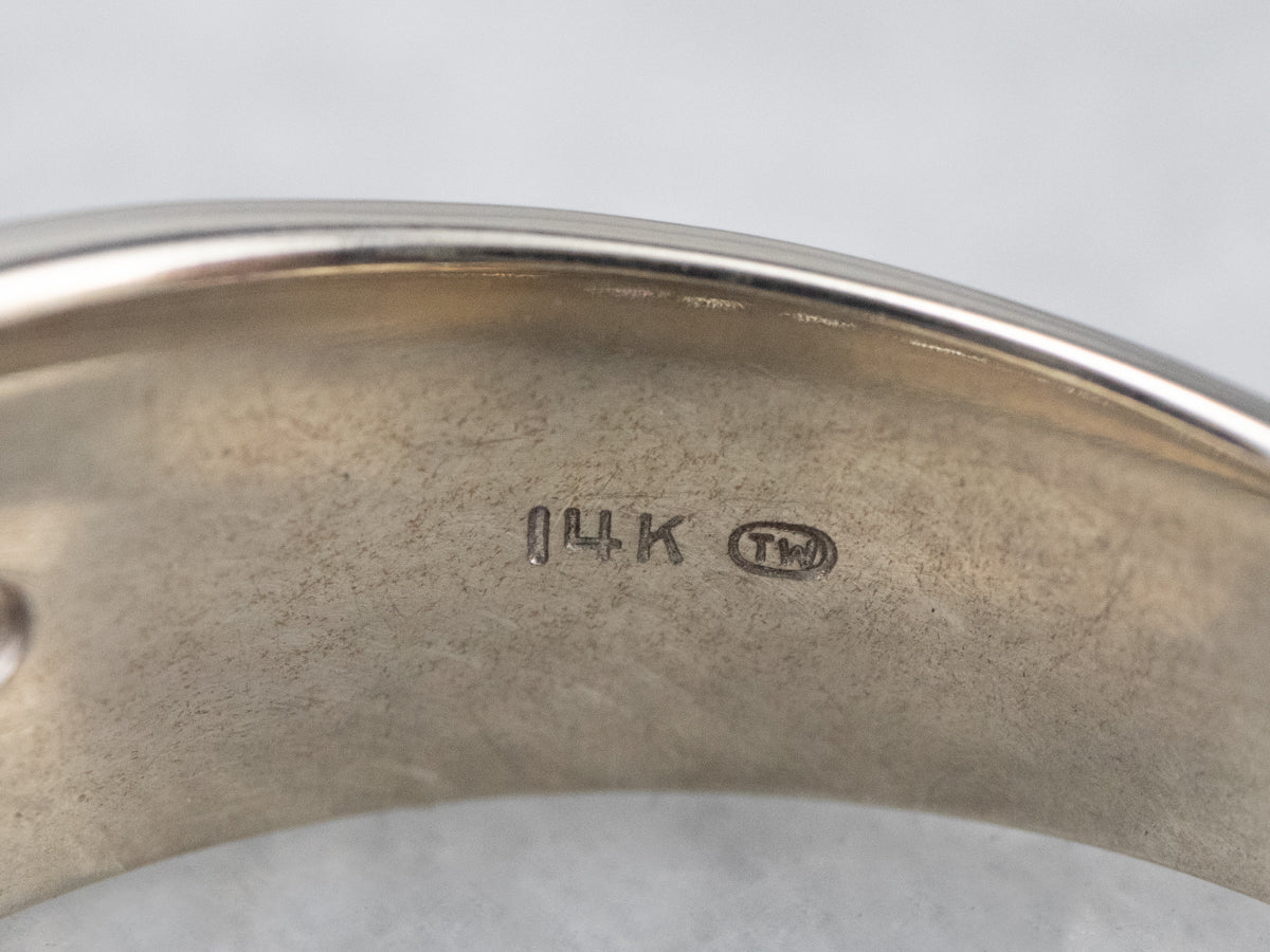 Channel Set Diamond White Gold Wedding Band