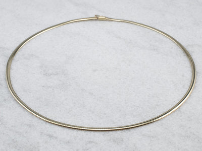 Flat Omega Gold Chain Necklace