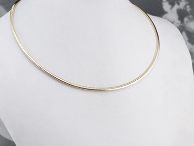 Flat Omega Gold Chain Necklace