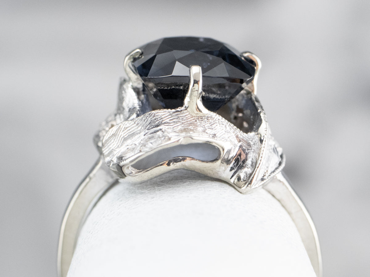 Retro Era Spinel and Diamond Ring