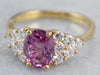 18K Gold Pink Sapphire and Diamond Ring