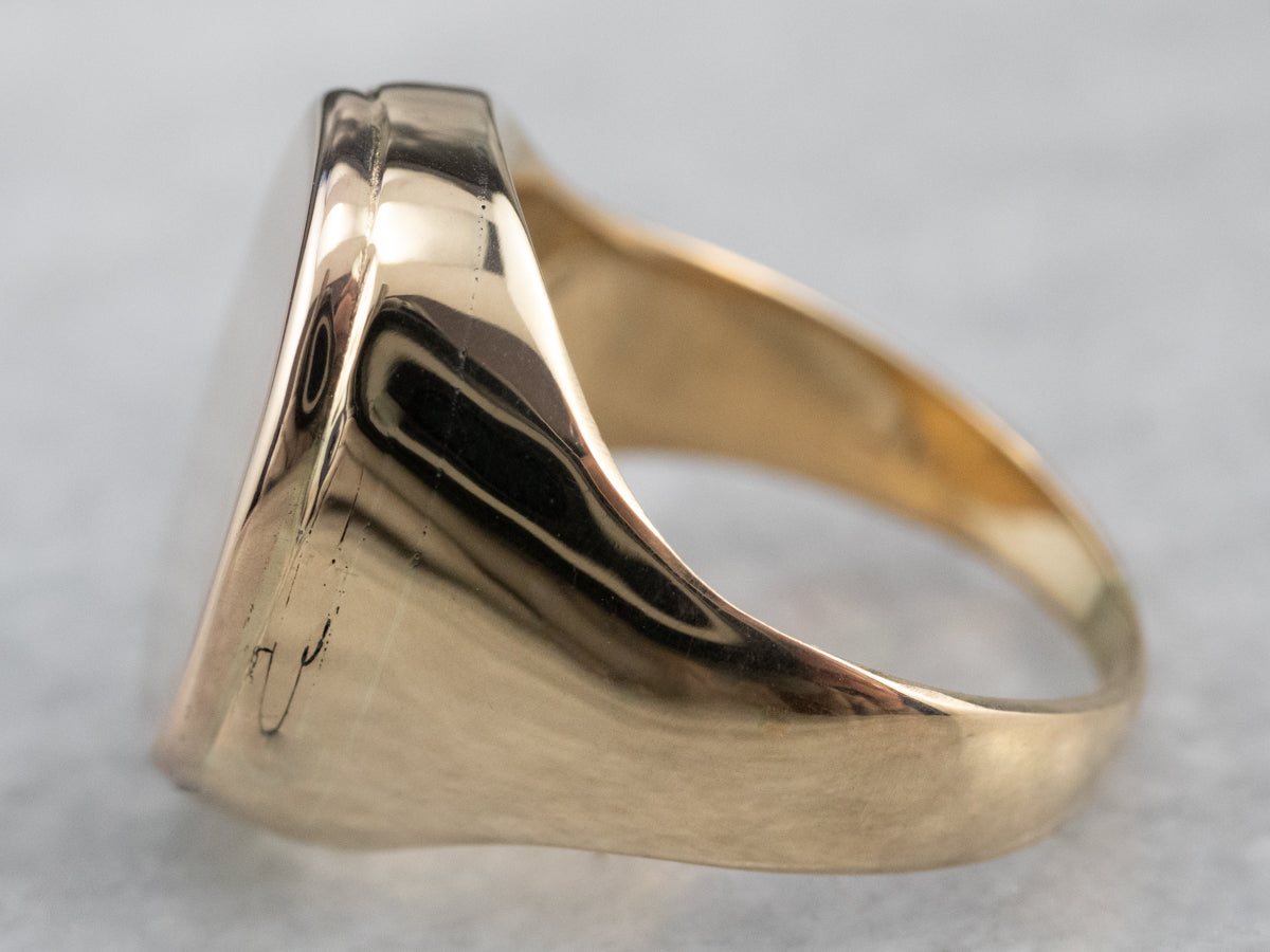 Unisex Plain Gold Signet Ring
