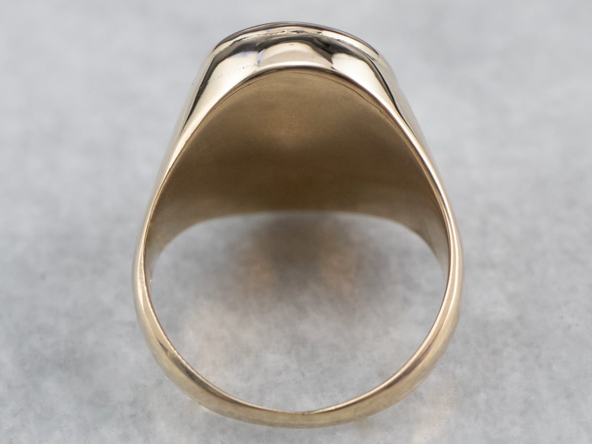 Unisex Plain Gold Signet Ring