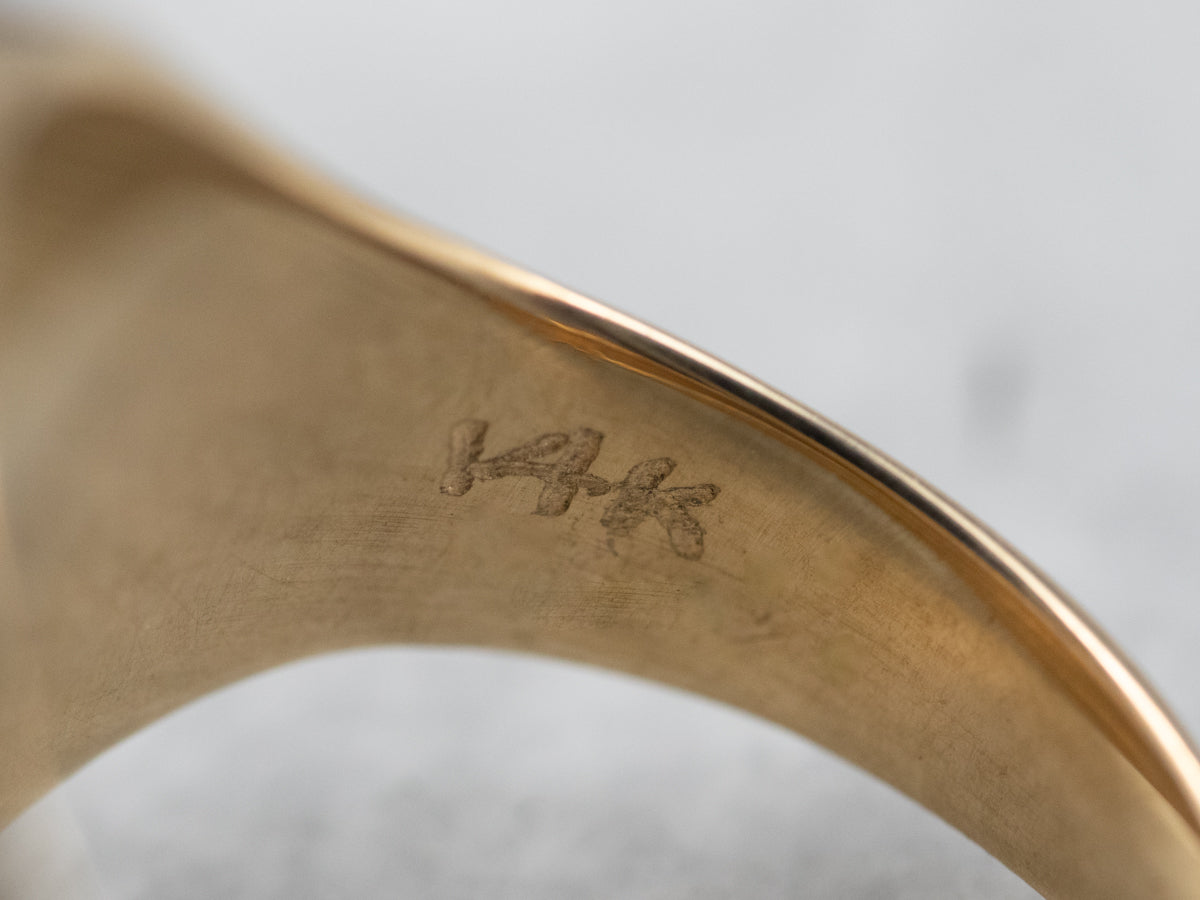 Unisex Plain Gold Signet Ring