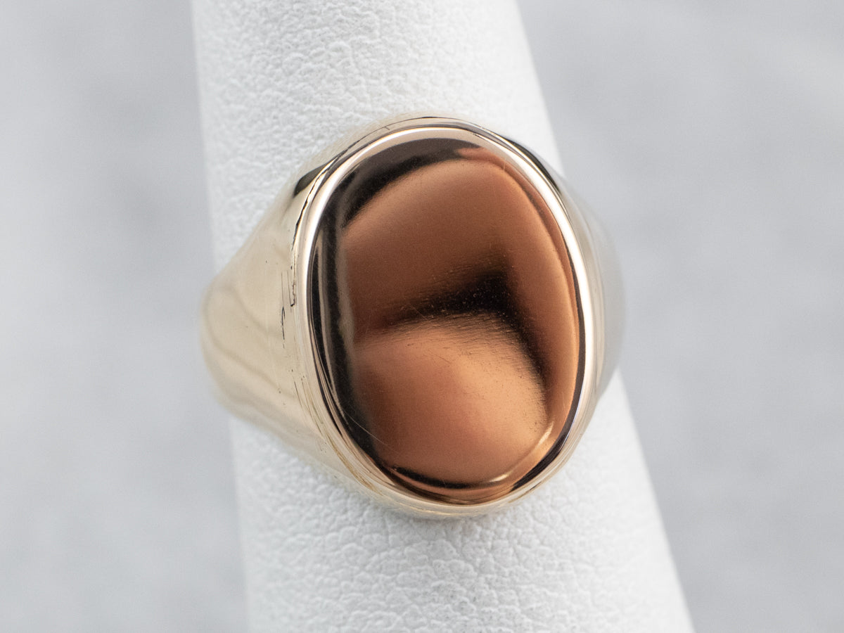 Unisex Plain Gold Signet Ring
