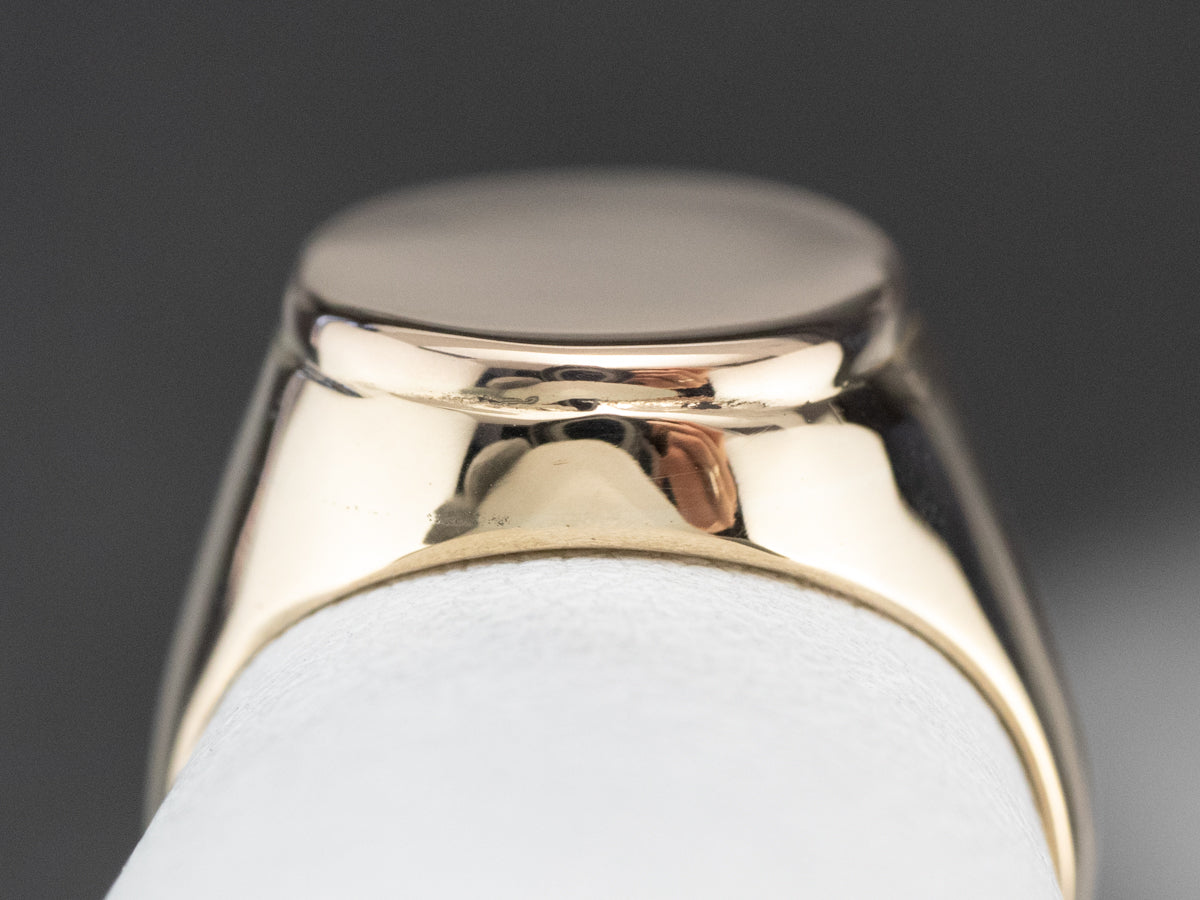 Unisex Plain Gold Signet Ring