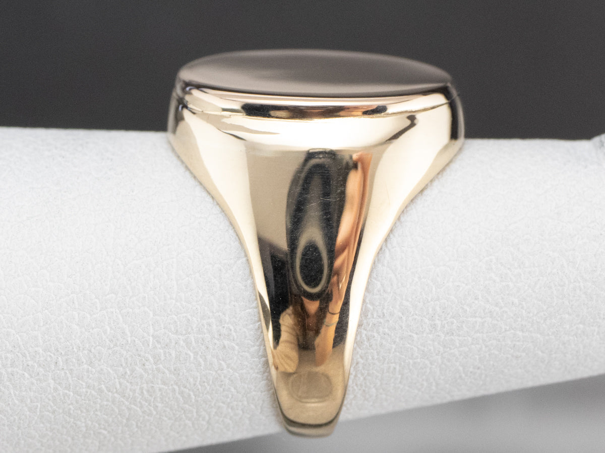 Unisex Plain Gold Signet Ring