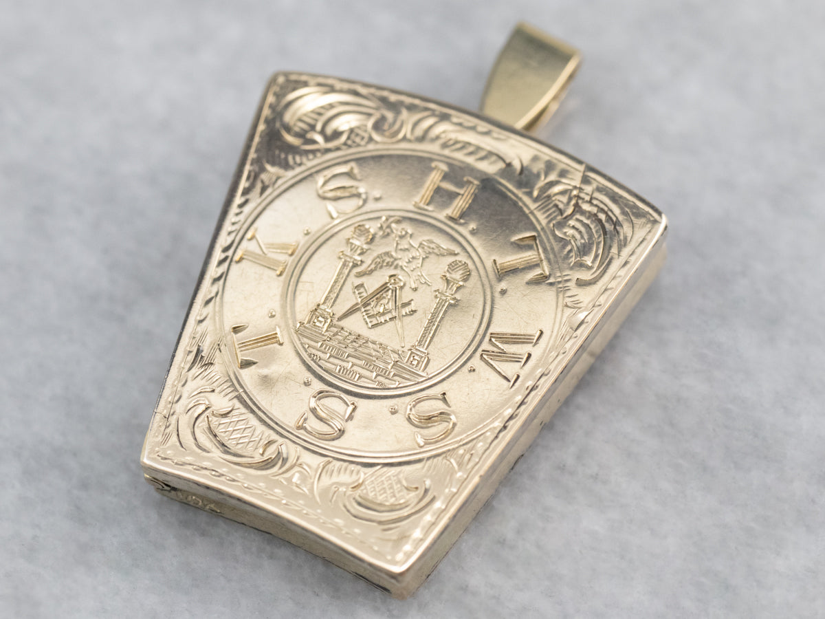 Antique Gold 1856 Masonic Locket