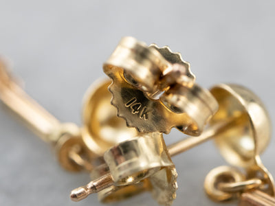Peridot Gold Chain Drop Earrings