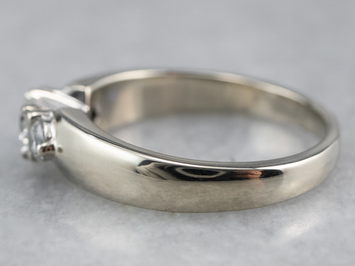 Three Diamond White Gold Engagement Ring