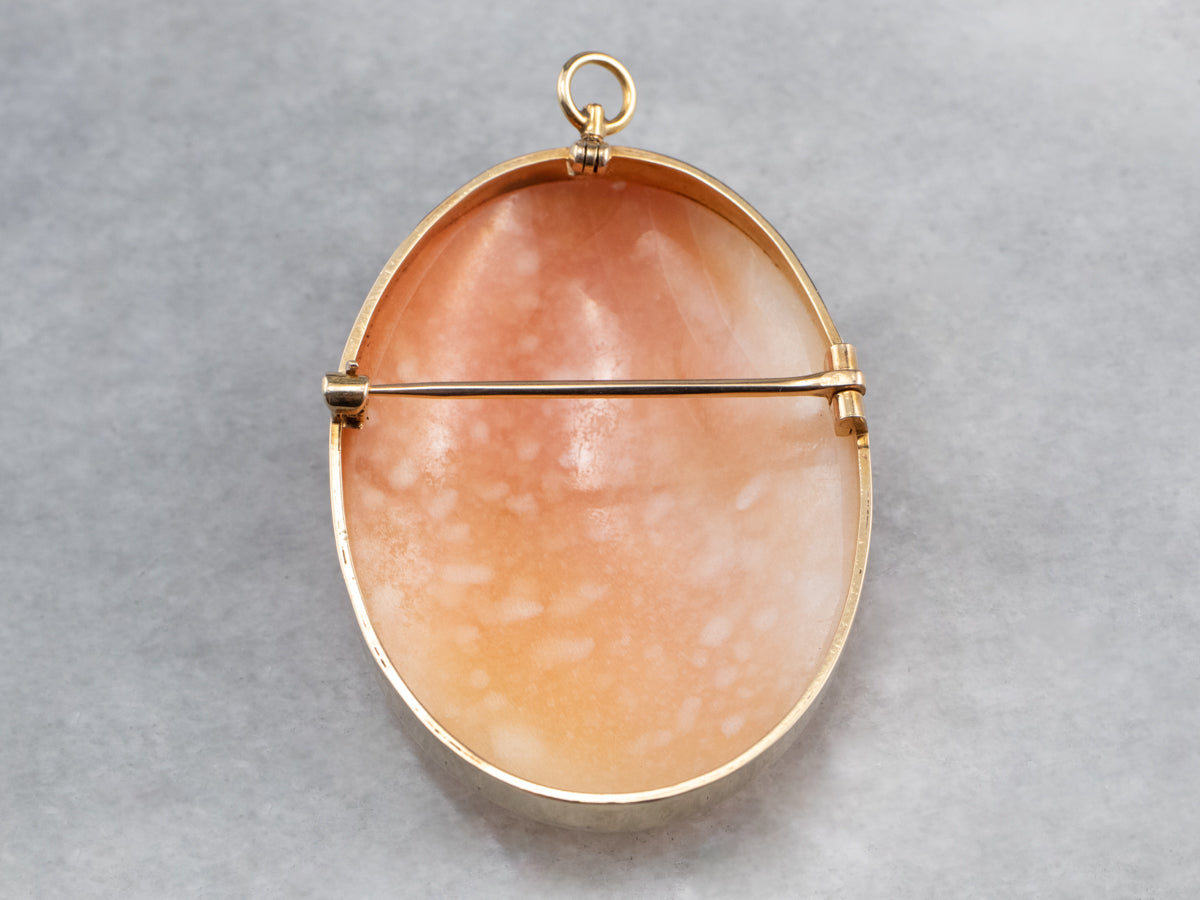 Vintage Gold Cameo Pendant or Pin