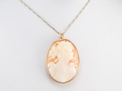 Vintage Gold Cameo Pendant or Pin