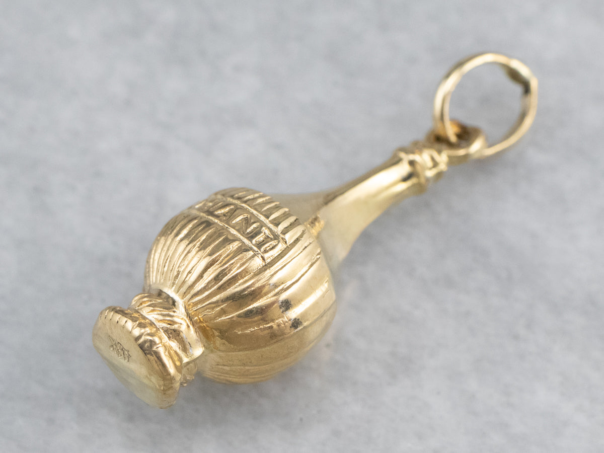 18K Gold Chianti Wine Bottle Charm