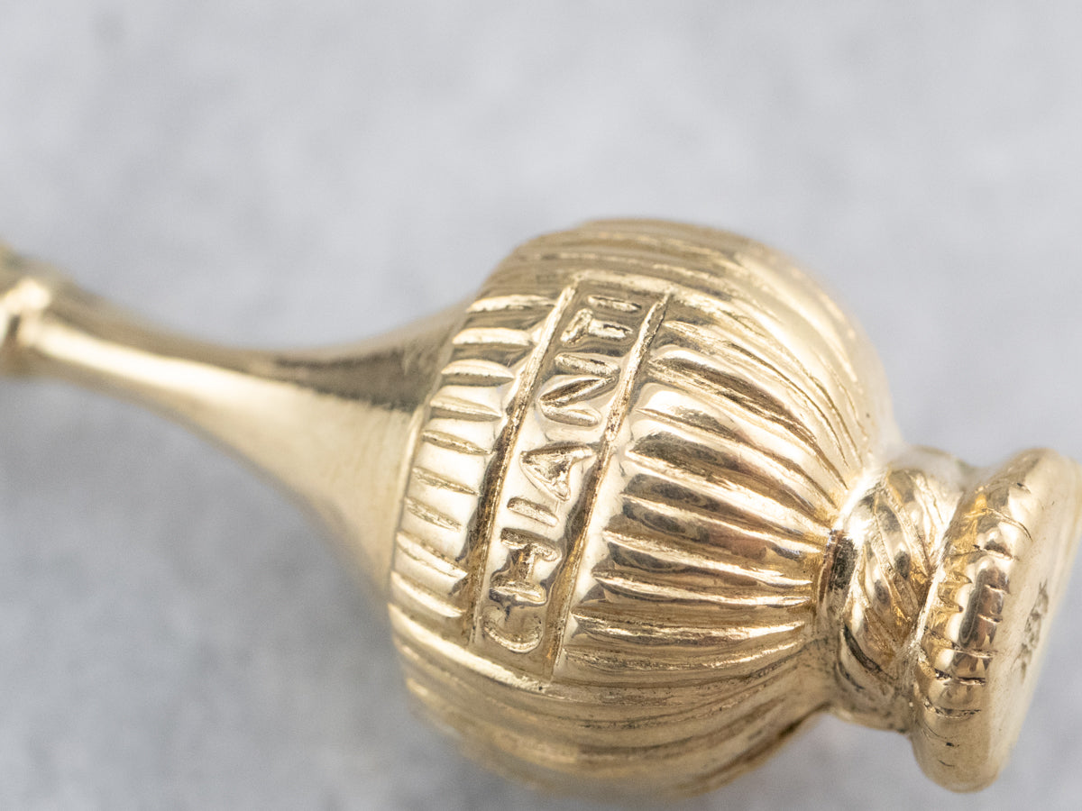 18K Gold Chianti Wine Bottle Charm