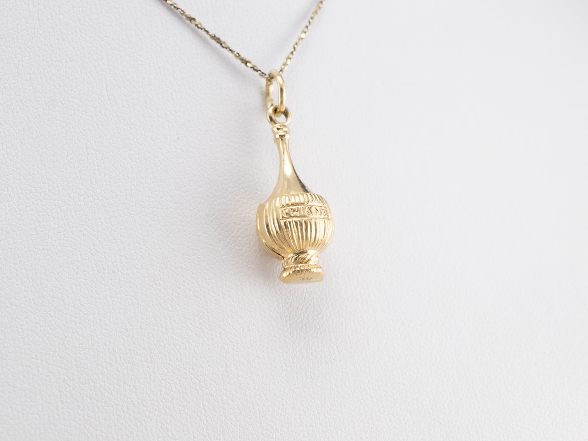 18K Gold Chianti Wine Bottle Charm