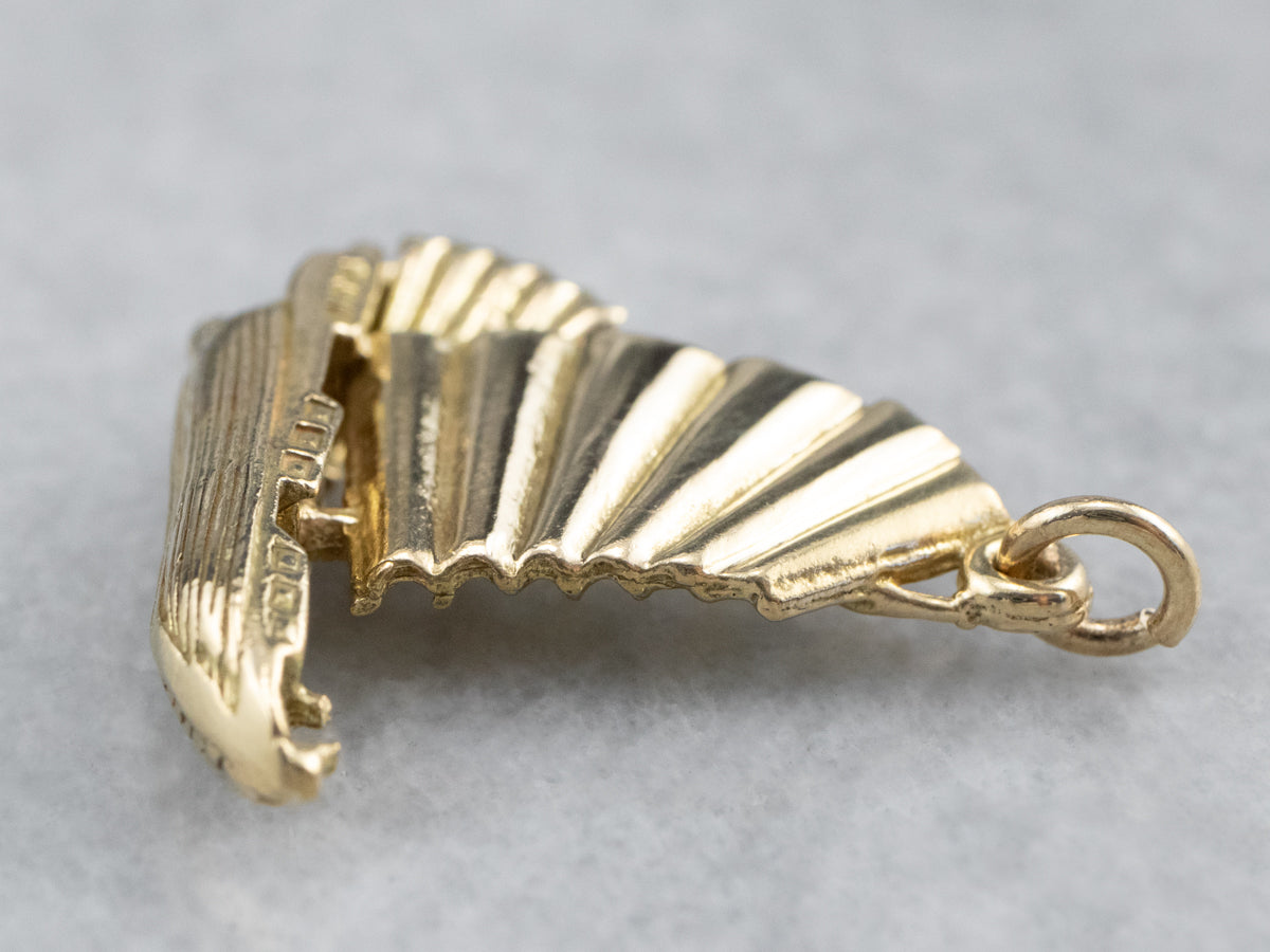 Chinese Junk Ship Gold Charm