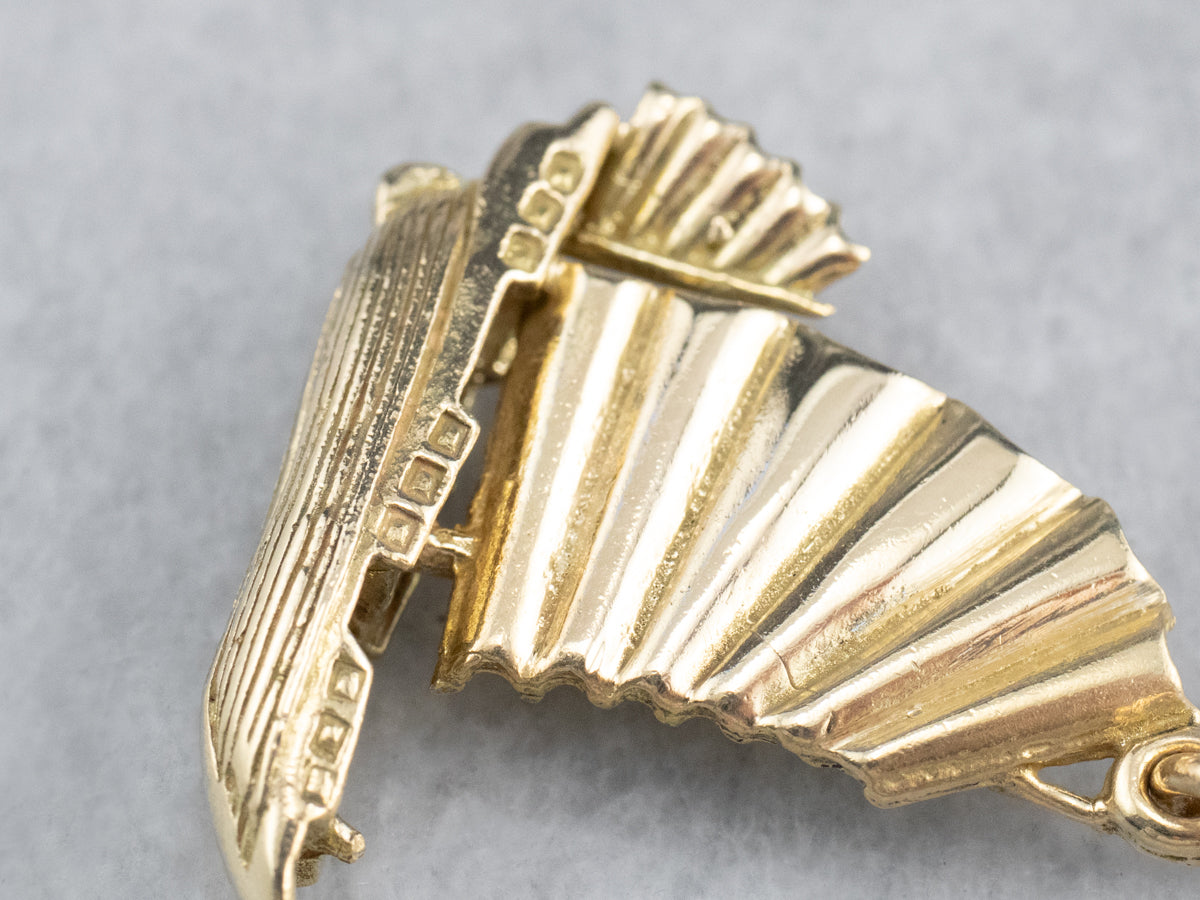 Chinese Junk Ship Gold Charm