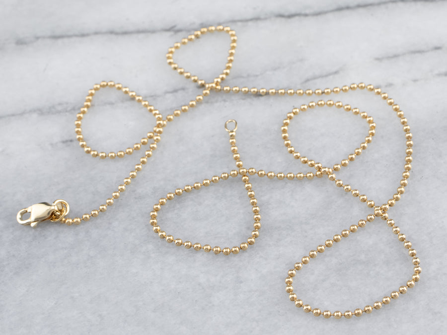 18K Gold Ball Chain Necklace