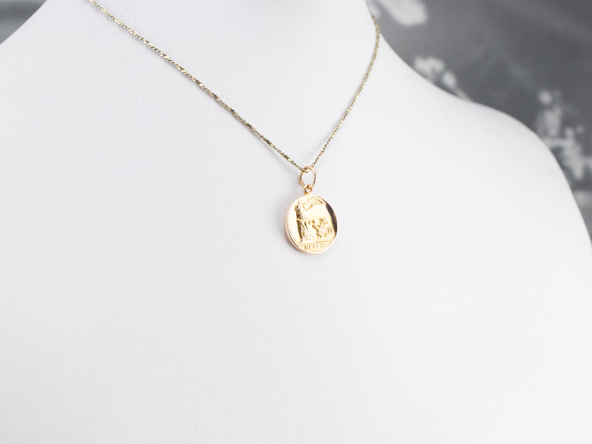 Colgante de medalla NFBPWC de oro de 10 quilates