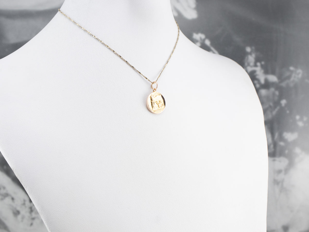 Colgante de medalla NFBPWC de oro de 10 quilates