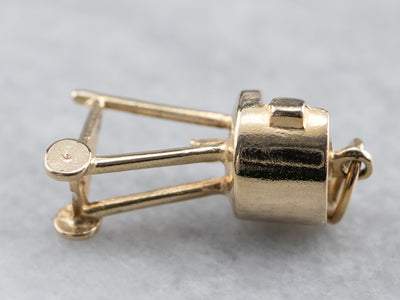 14K Gold Moving Rotisserie Grill Charm