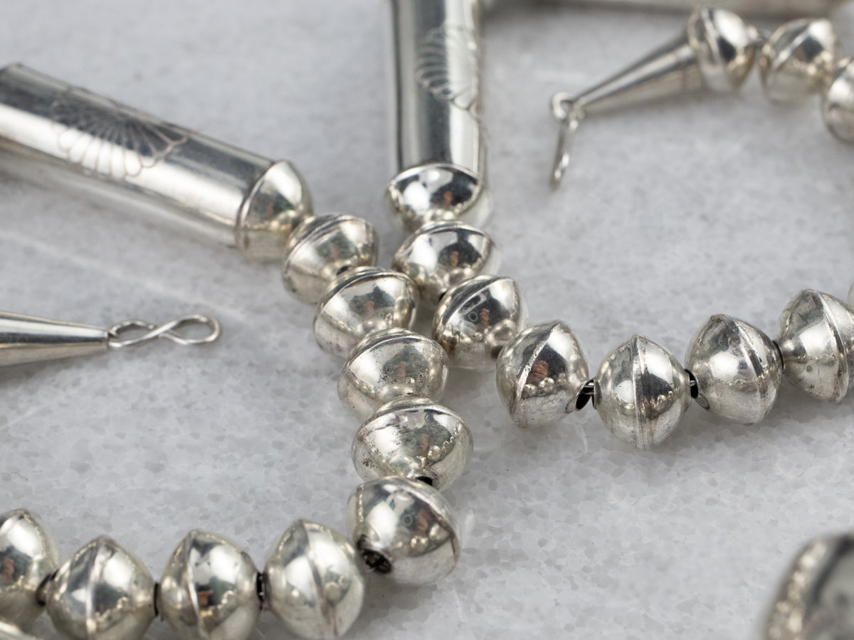 Southwestern Chunky Bead Sterling Silver Necklace