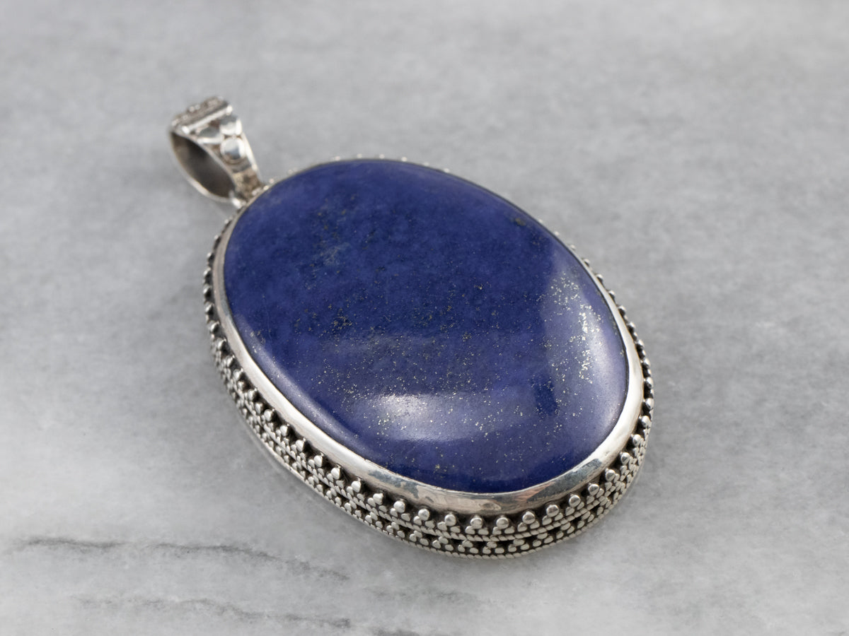 Lapis Sterling Silver Statement Pendant