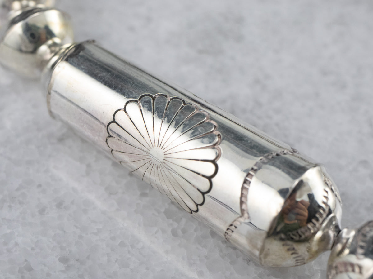 Southwestern Chunky Bead Sterling Silver Necklace