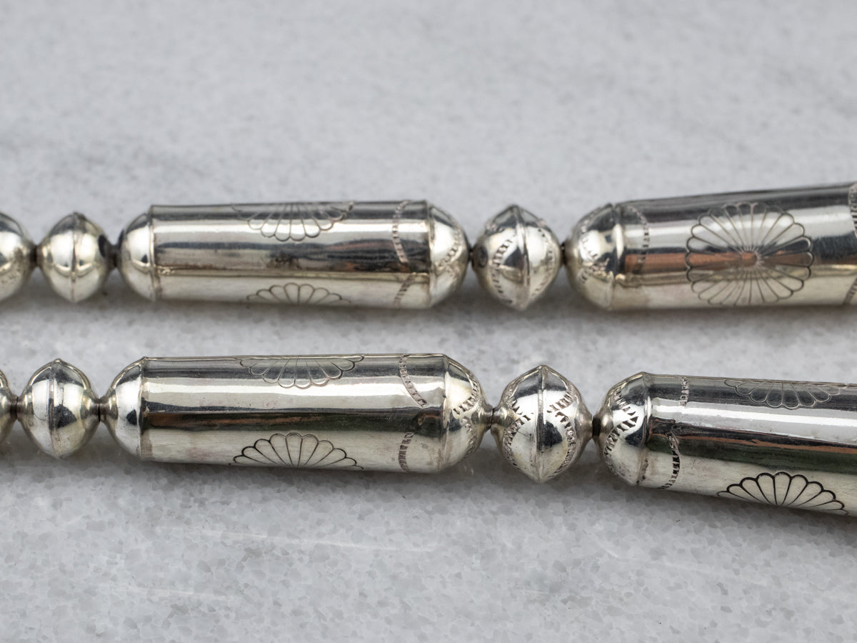 Southwestern Chunky Bead Sterling Silver Necklace
