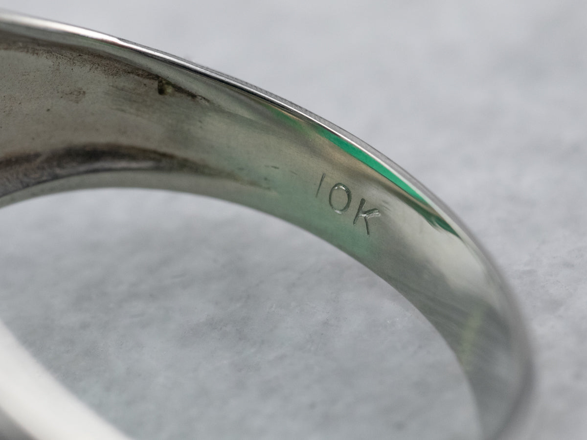 Anillo de hombre Art Déco con ónix verde