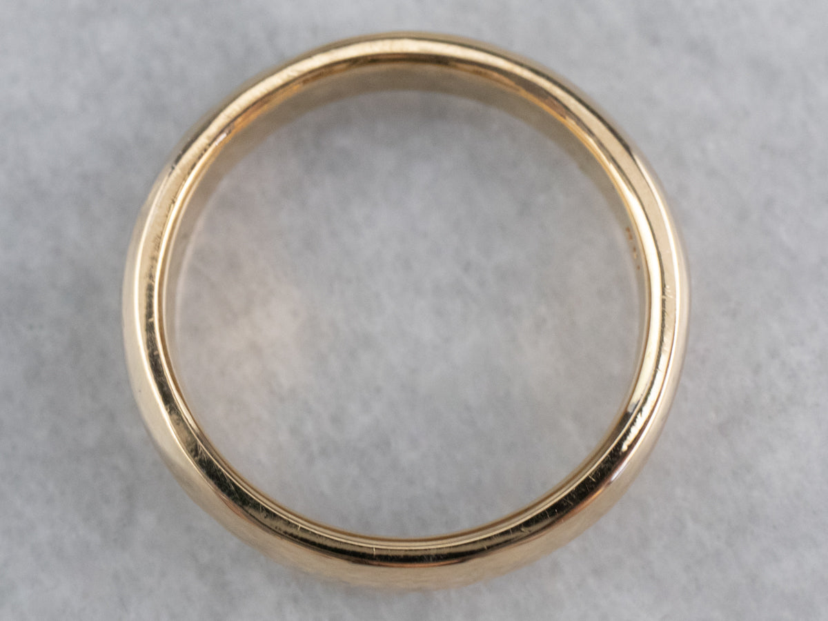 Unisex 18K Gold Plain Wedding Band
