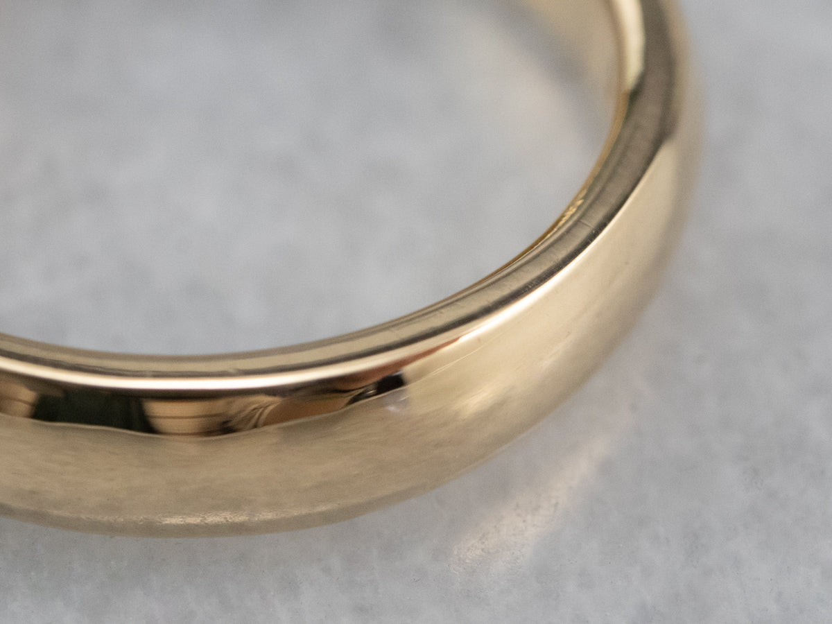 Unisex 18K Gold Plain Wedding Band
