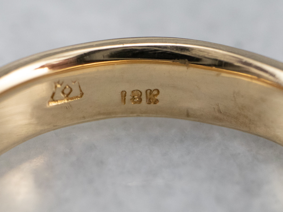 Unisex 18K Gold Plain Wedding Band