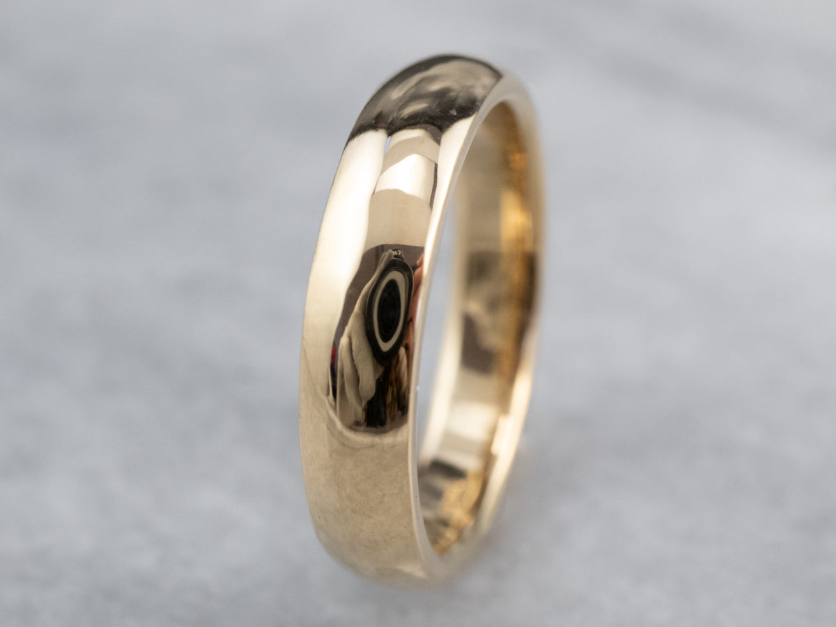 Unisex 18K Gold Plain Wedding Band