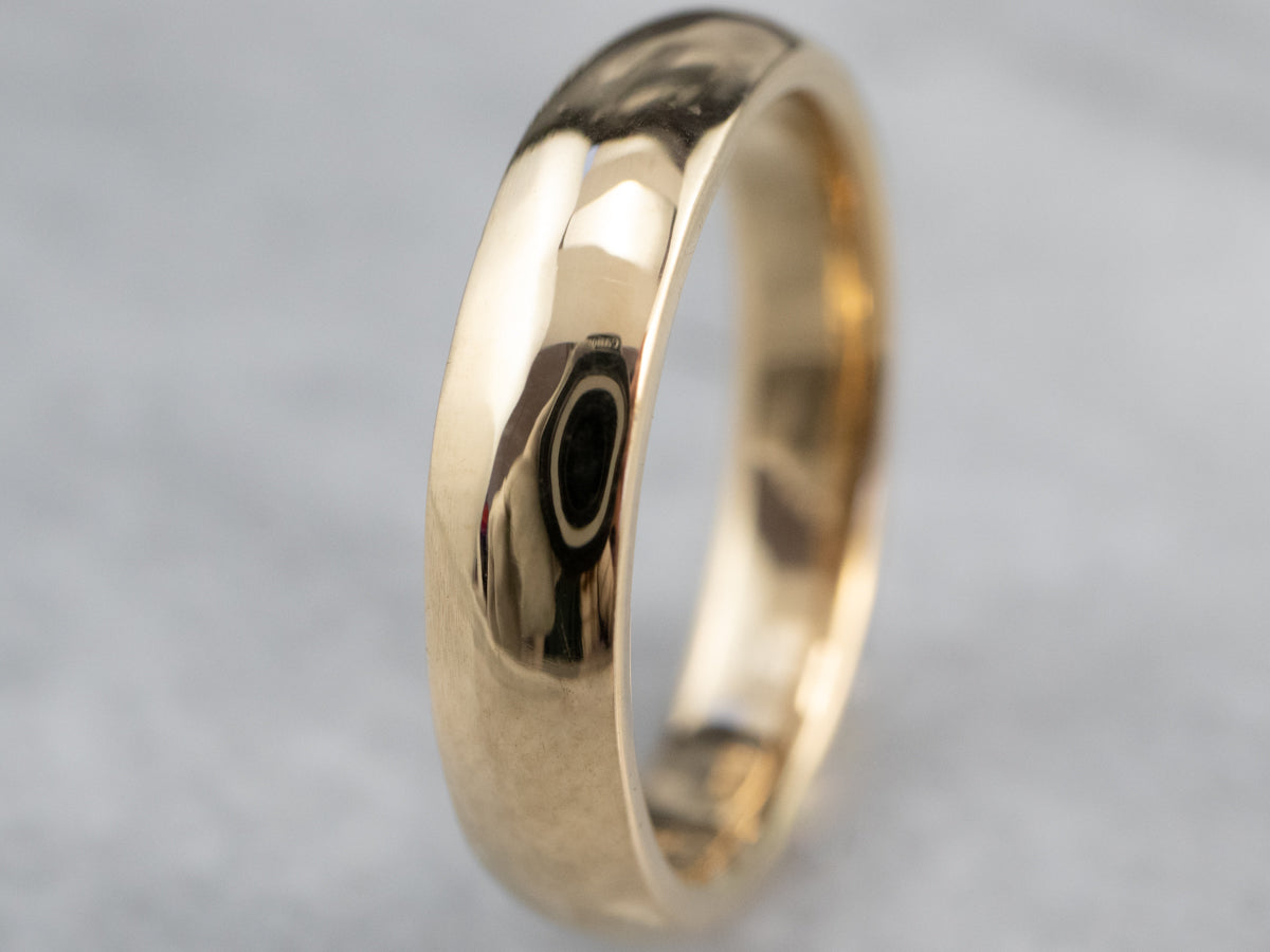 Unisex 18K Gold Plain Wedding Band