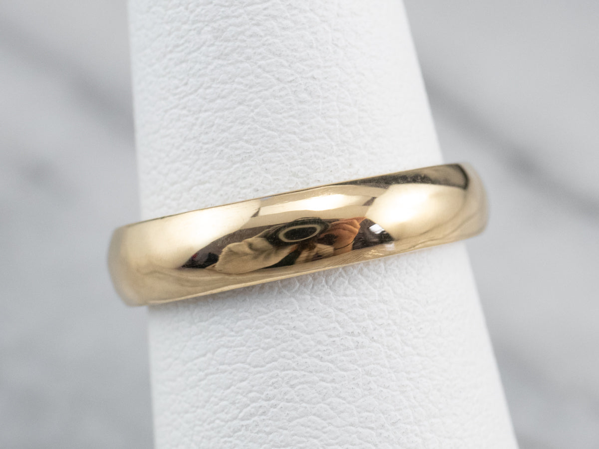 Unisex 18K Gold Plain Wedding Band