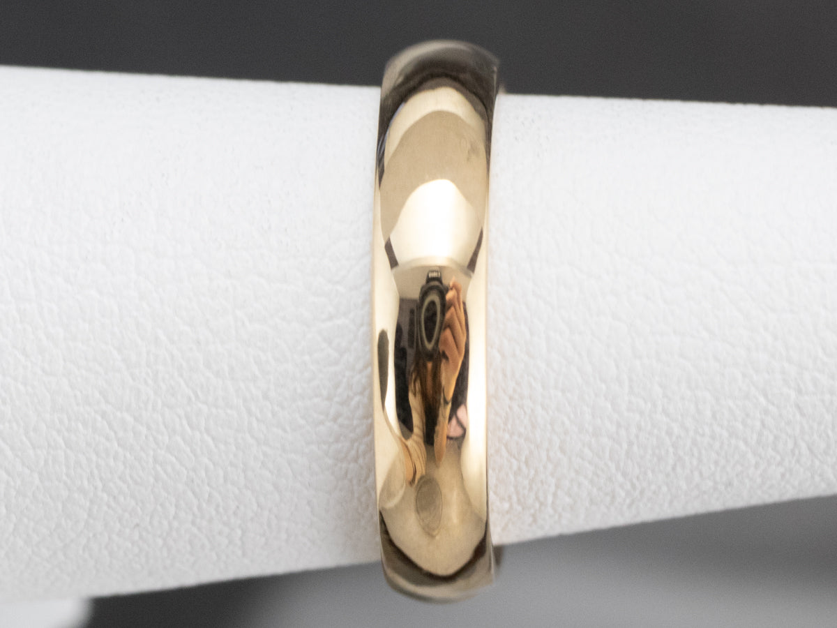 Unisex 18K Gold Plain Wedding Band