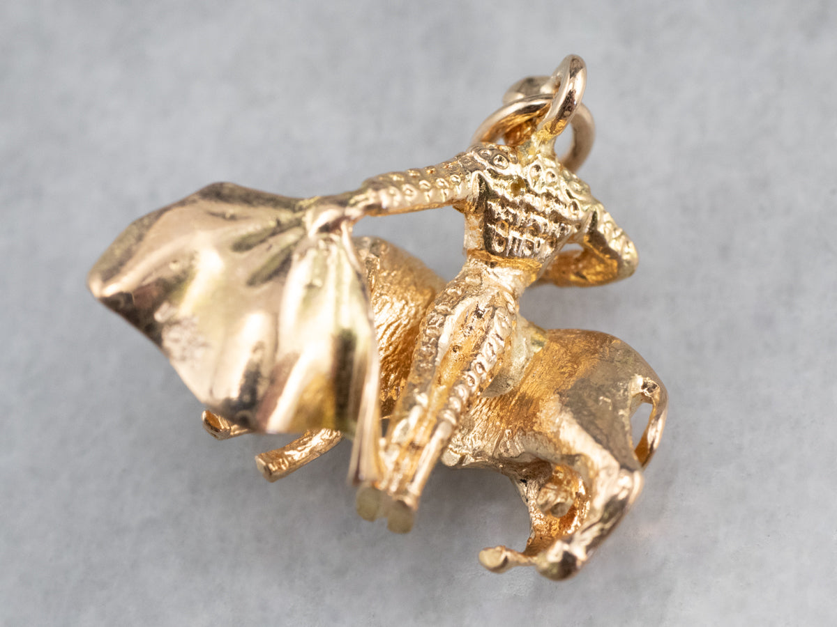 Encanto vintage de matador y toro