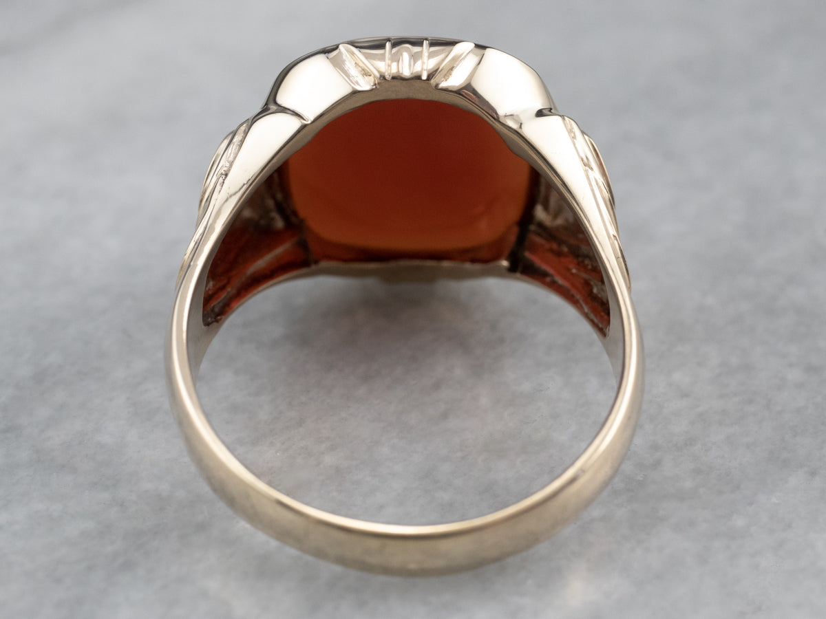 Gold Retro Era Men's Carnelian Ring