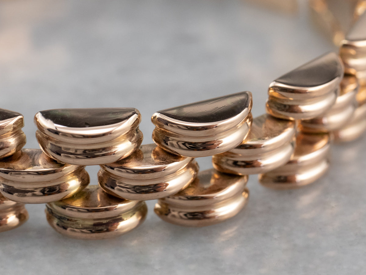 14K Rose Gold Gate Link Bracelet