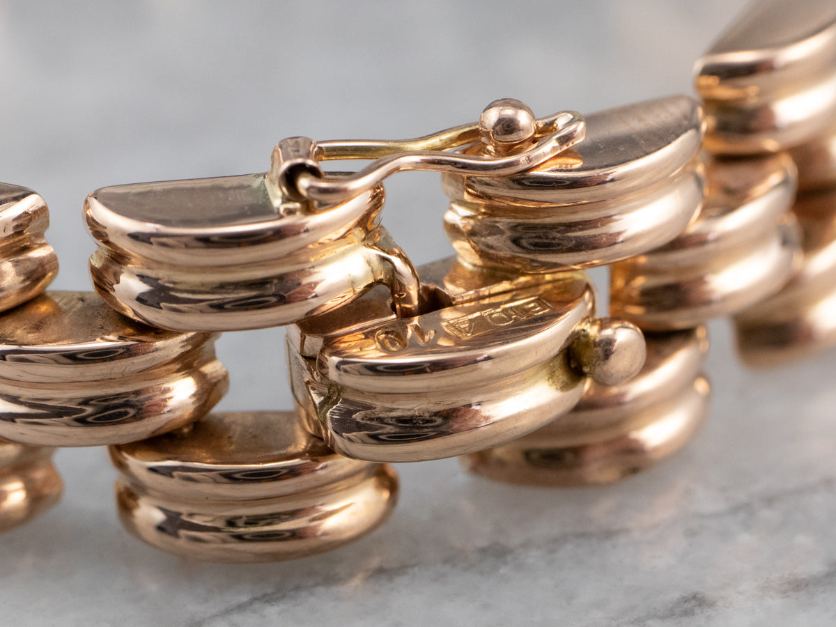 14K Rose Gold Gate Link Bracelet