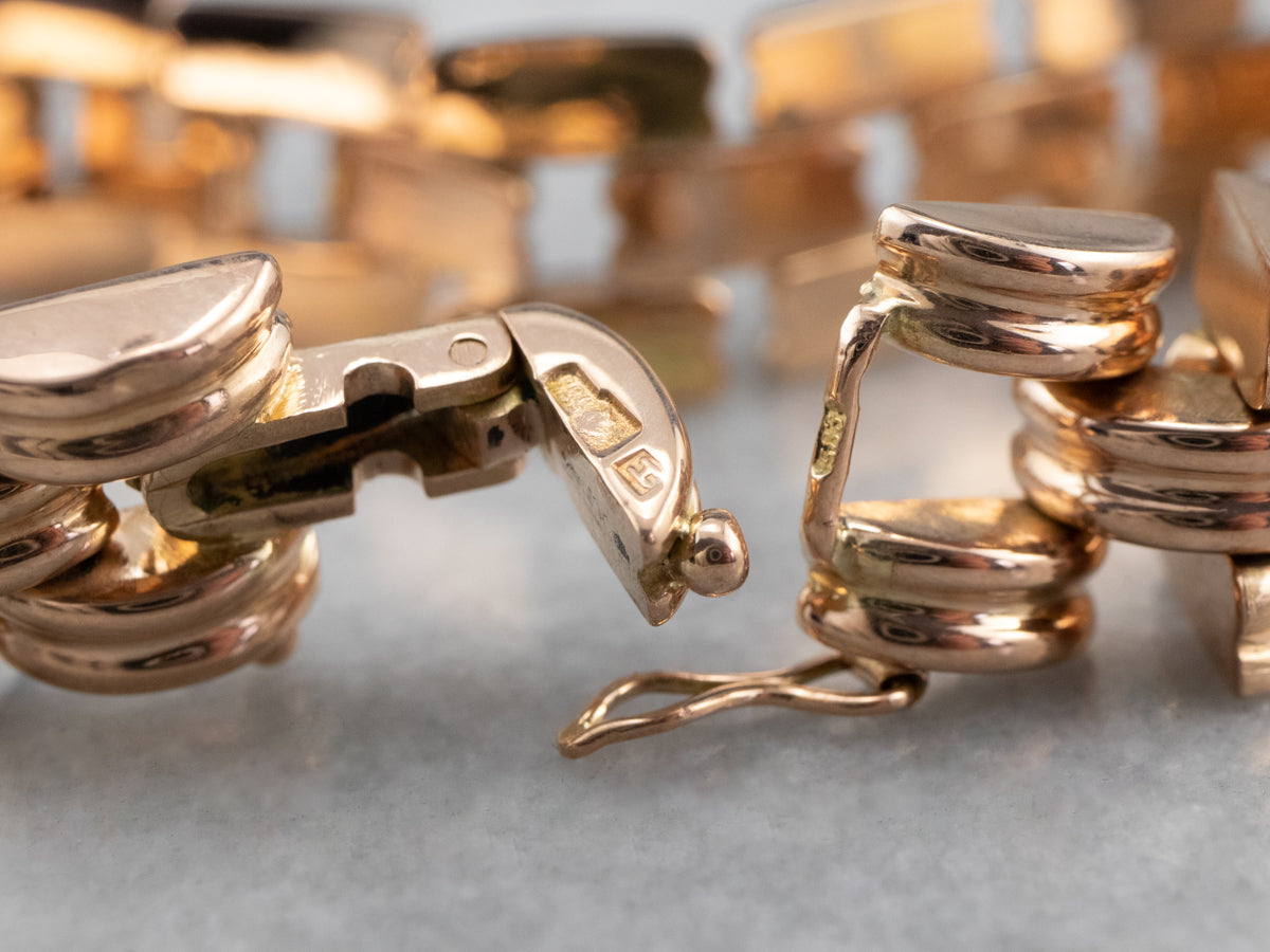 14K Rose Gold Gate Link Bracelet